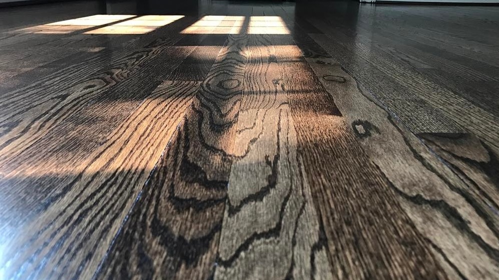 stained oak floor